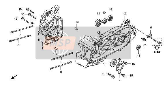 Honda PES125 2012 Caja Del Cigüeñal para un 2012 Honda PES125